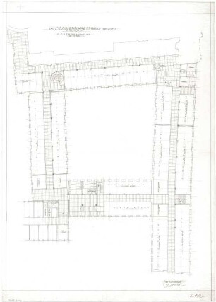 Gsaenger, Gustav; München, Theatinerstr.; Bayerisches Kultusministerium, Erweiterung - Erweiterungsbau, Bauentwurf (Grundriss 2. OG)