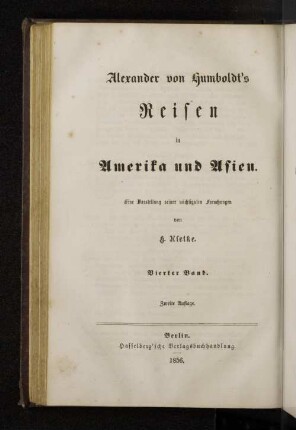 Bd. 4: Alexander von Humboldt's Reisen in Amerika und Asien : eine Darstellung seiner wichtigsten Forschungen