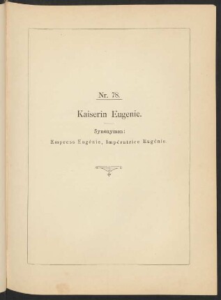 Nr. 78. Kaiserin Eugenie