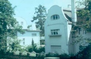 Darmstadt. Blick auf die Glückert-Häuser (links: Kleines Glückert-Haus, rechts: Großes Glückert-Haus)