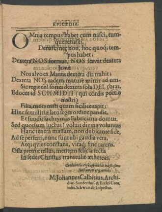 Omnia tempus habet cum nasci tumquerenasci, [...]