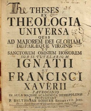 Theses Ex Theologia Universa