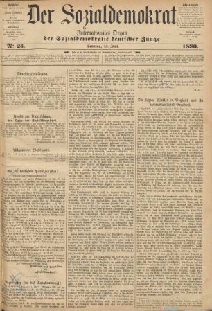 No 25. Sonntag, 20. Juni. 1880.