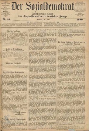 No 25. Sonntag, 20. Juni. 1880.