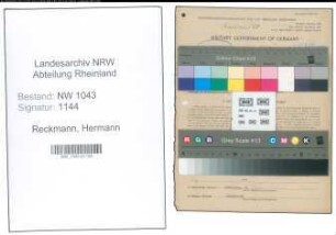 Entnazifizierung Hermann Reckmann , geb. 07.06.1901 (Landwirt)