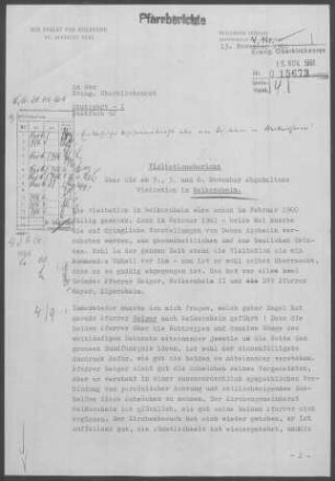 Weikersheim mit Honsbronn und Queckbronn: Visitationsbericht mit Pfarrbericht 1961
