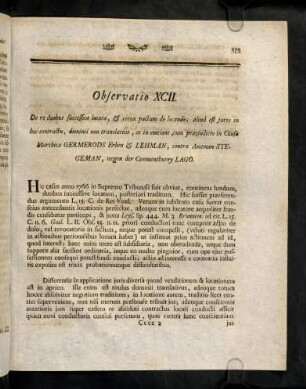 573-583, Observatio XCII - XCVIII