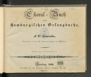 Choral-Buch zum hamburgischen Gesangbuche