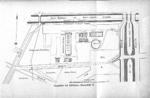 Lageplan der städtischen Gasanstalt II