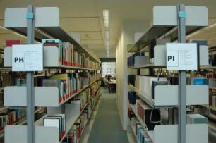 Dresden-Südvorstadt. SLUB, Zweigbibliothek Rechtswissenschaft. Innenaufnahme der Bibliothek