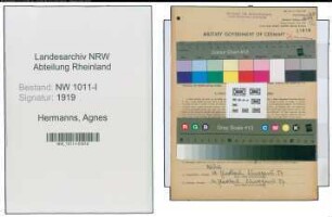 Entnazifizierung Agnes Hermanns , geb. 12.07.1916 (Kassiererin)