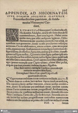 APPENDIX, AD MECOENATEM SVVM DOMINVM ADOLPHVM GLAVBRVCK