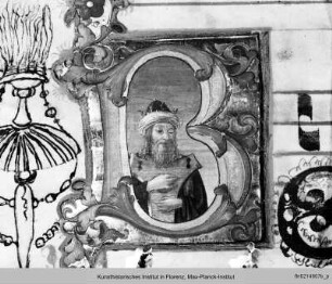Graduale E : Historisierte Initiale B: König David