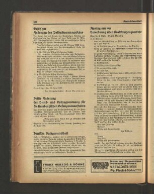 Auszug aus der Verordnung über Kraftfahrzeugverkehr