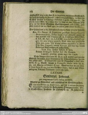LXXXIIII. Scultetus, Fridericus