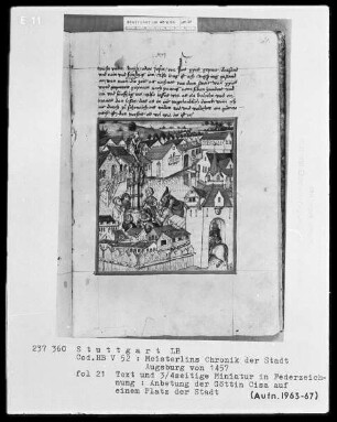 Sigismund Meisterlin, Chronik der Stadt Augsburg — Anbetung der Göttin Cisa, Folio 21recto