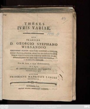 Theses Ivris Variae