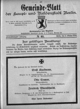 1914,41: No. 41, 11. Oktober 1914