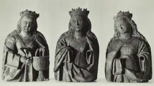 Heilige in Halbfigur von einem Altarwerk aus Erbisdorf