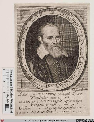 Bildnis Philip van Lansbergen (lat. Philippus Lansbergius)