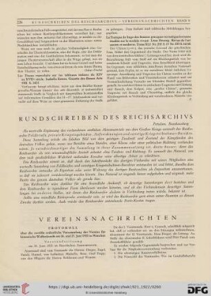 Rundschreiben des Reichsarchivs