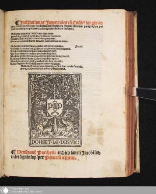 Institutiones Imperiales cu[m] Casibus longis ad hunc diem non visis: pro faciliori inuenu[m] eruditione singulis titulorum paragraphis p[ro]ut reipsa contingere potuerunt ad coaptatis Feliciter incipiunt