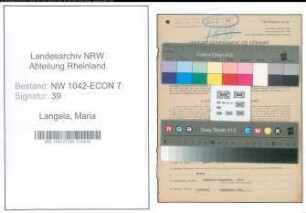 Entnazifizierung Maria Langela , geb. 14.09.1909 (Putzmacherin)