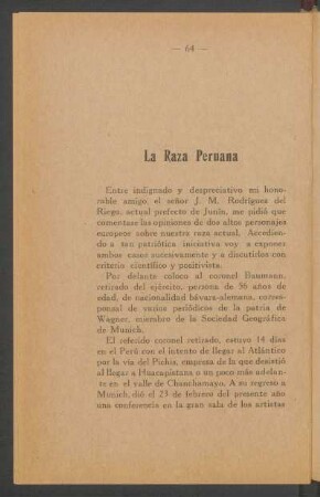 La raza peruana