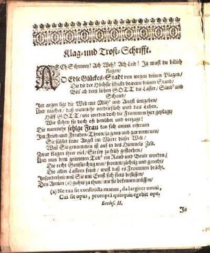 Klag- und Trost-Schrifft.