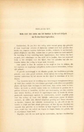 Bijlage XIV. Nota over den vorm van het bestuur in Groot-Atjeh en onderhoorigheden