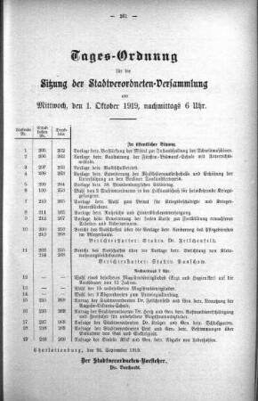 Tages-Ordnung No. 15. (205-220), 01. Oktober 1919