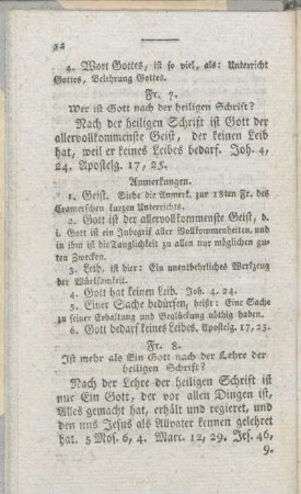 Fr. 7. Wer ist Gott nach der heiligen Schrift?
