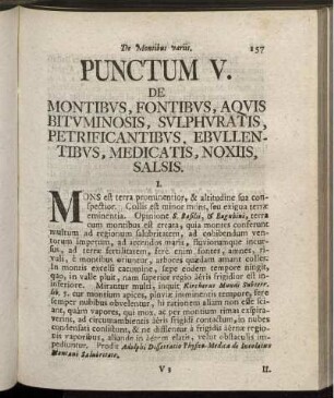 Punctum V. De Montibus, Fontibus, Aquis Bituminosis, ...