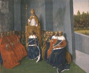 Grandes Chroniques de France — Papst Urban II. verkündet den Kreuzzug in Clermont, Folio 174