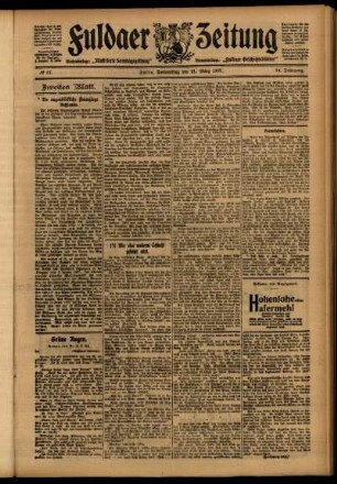 Zweite Ausgabe vom Donnerstag, den 21. März 1907.