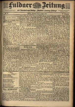 Erste Ausgabe vom Samstag, den 14. April 1900.