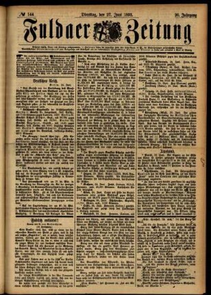 Ausgabe vom Dienstag, den 27. Juni 1893.