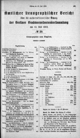 No. 20, 10. Juli 1919