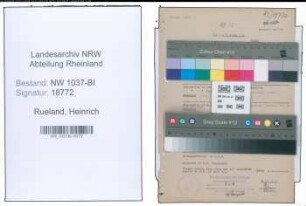 Entnazifizierung Heinrich Rueland , geb. 19.07.1890 (Verw.Sekretaer)