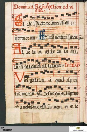 Sext-Antiphonen für "Dominica resurrectionis" und "In ascensione"