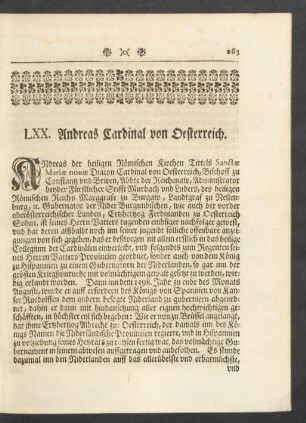 LXX. Andreas Cardinal von Oesterreich