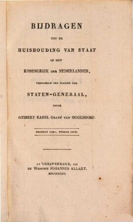 Bijdragen tot de huishouding van staat in het Koninkrijk der Nederlanden, 9,2. 1824