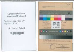 Entnazifizierung Robert Schimmel , geb. 08.06.1903 (Verw.Sekretaer)