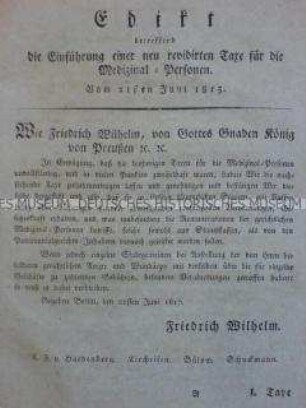 Taxe für medizinische Leistungen