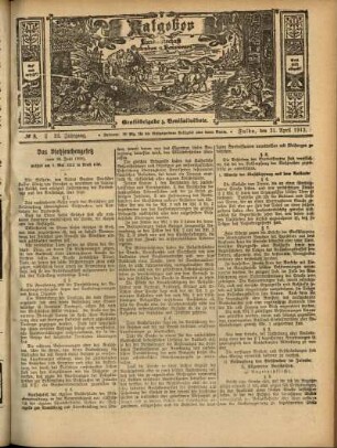 Ausgabe vom Sonntag, den 21. April 1912.