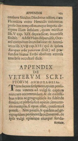 Appendix De Veterum Scriptorum ...