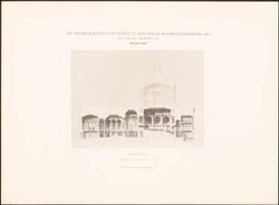 Reichstag, Berlin Zweiter Wettbewerb: Schnitt E F (aus: Die preisgekrönten Entwürfe zu dem neuen Reichstagsgebäude, Berlin 1882)