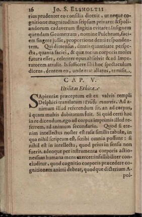 Cap. V. Utilitas Ethica