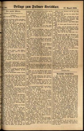 Zweite Ausgabe vom Samstag, den 27. August 1892.