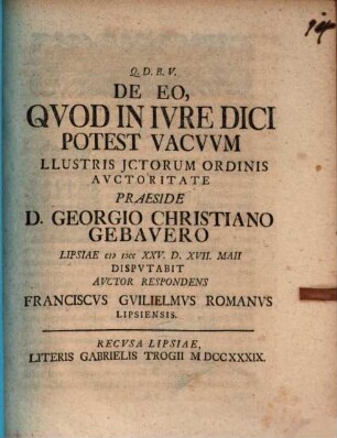 De eo quod in iure dici potest vacuum